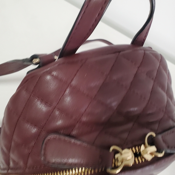 GUESS Quilted Burgundy Mini Backpack - Picture 11 of 14